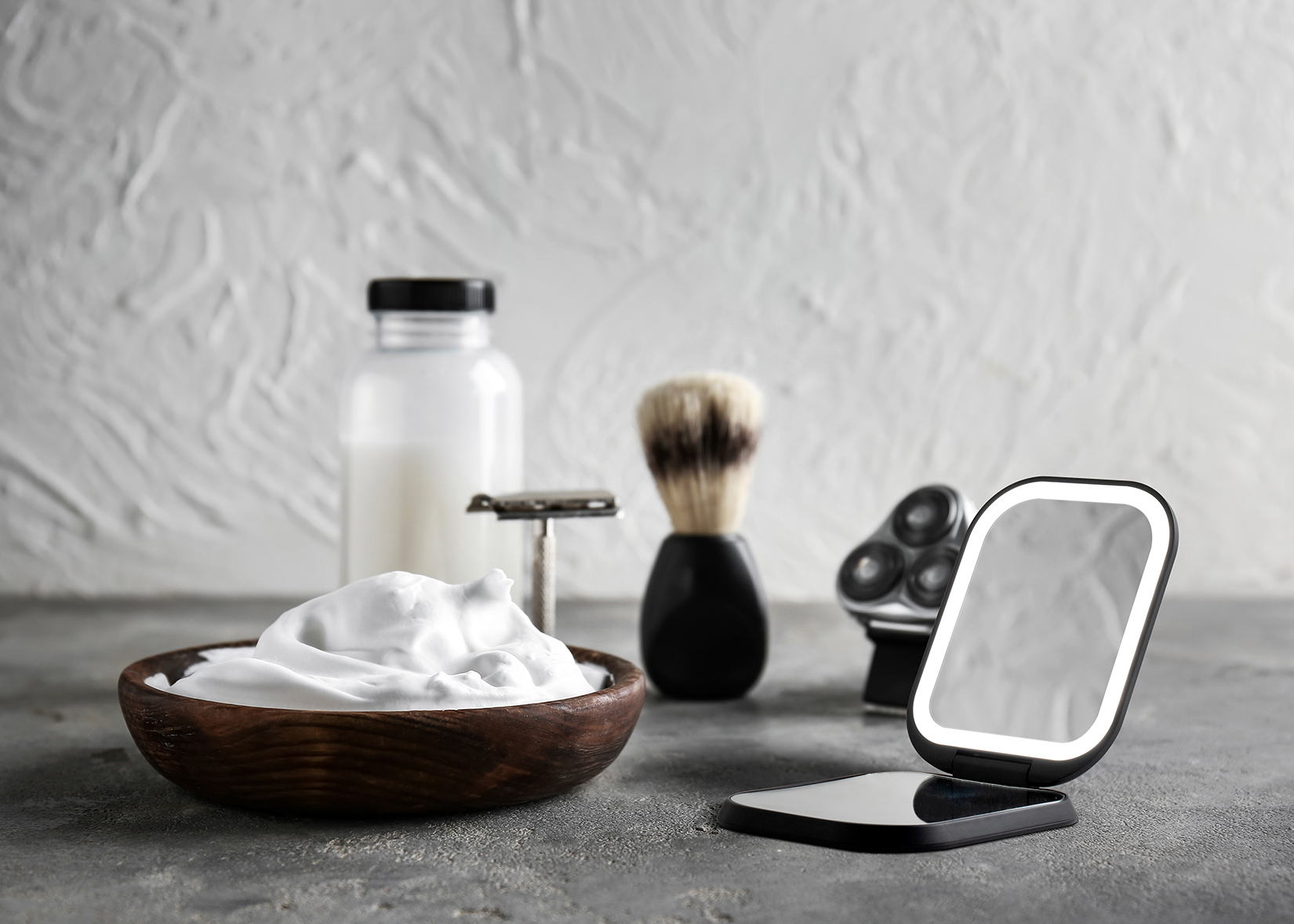 Mica Led Compact Mirror on Countertop